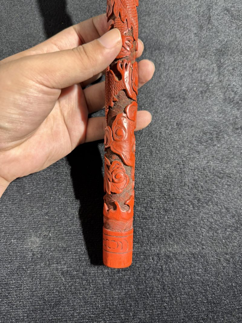 清 剔红云龙纹香筒 - 图3