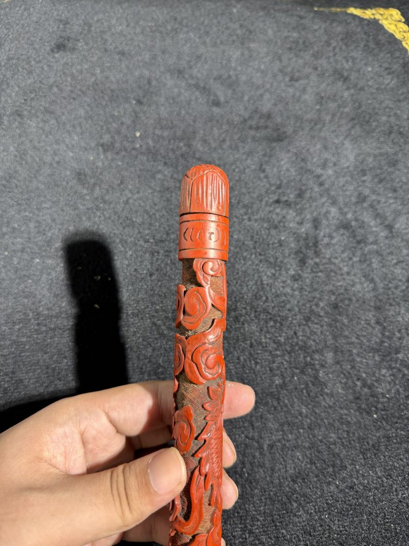清 剔红云龙纹香筒 - 图4