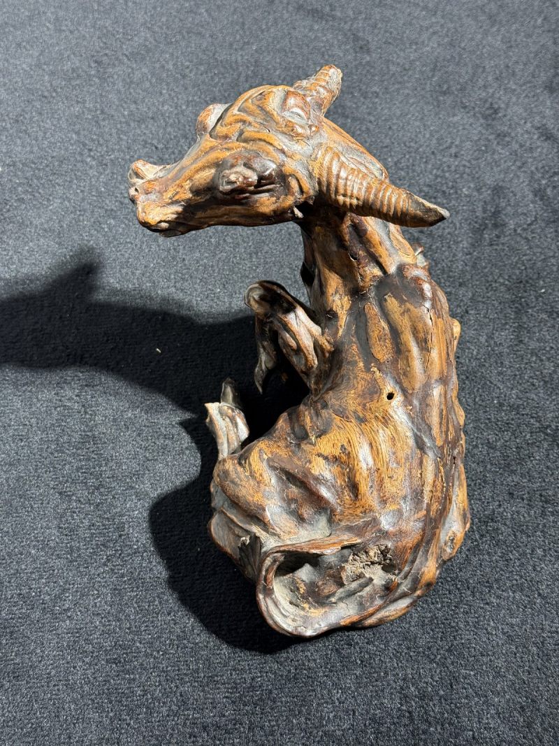 明 沉香雕卧牛摆件 - 图7