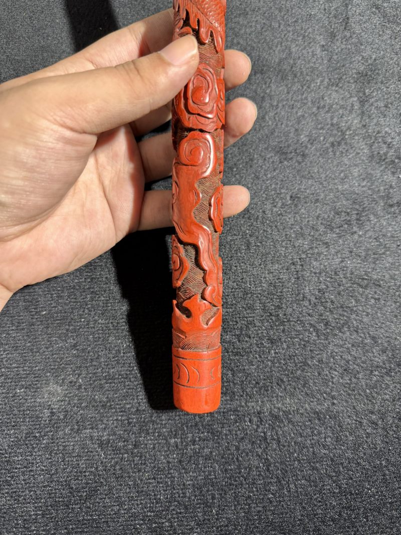 清 剔红云龙纹香筒 - 图6