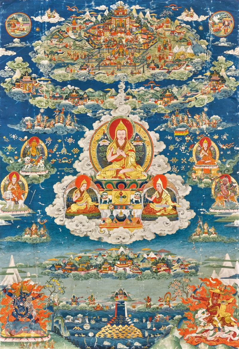 十八世纪 宗喀巴五照见唐卡 - 图1