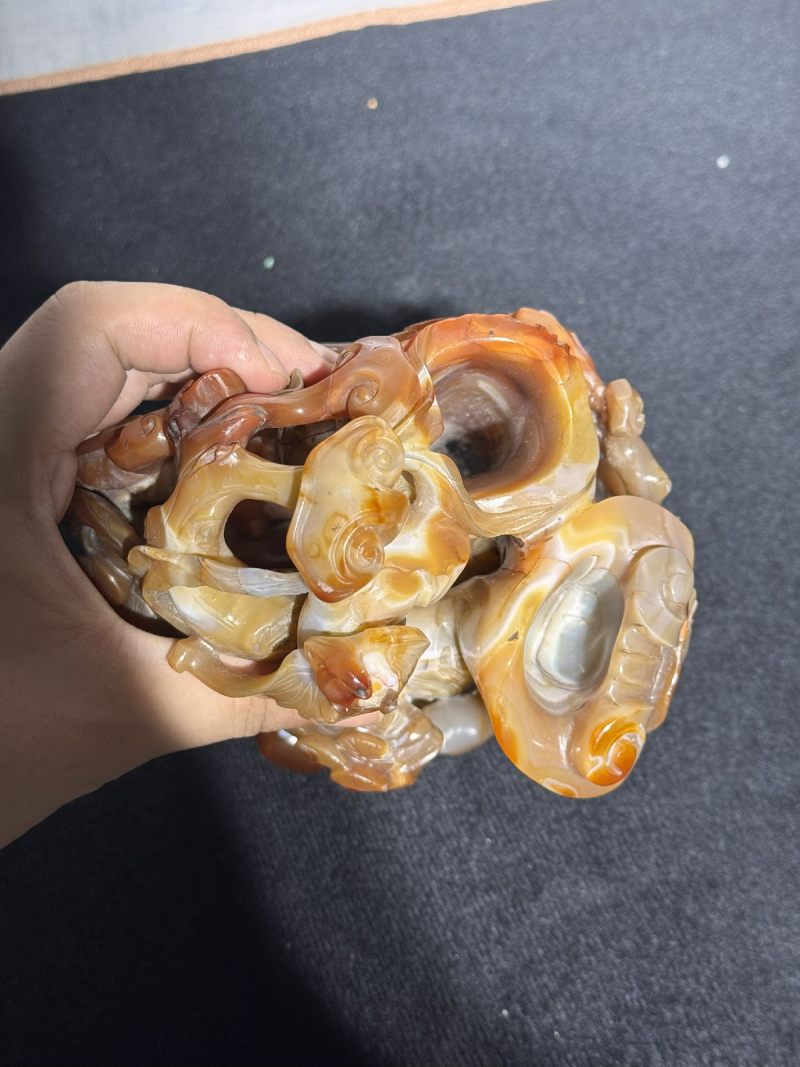 清乾隆 玛瑙如意花插 - 图6