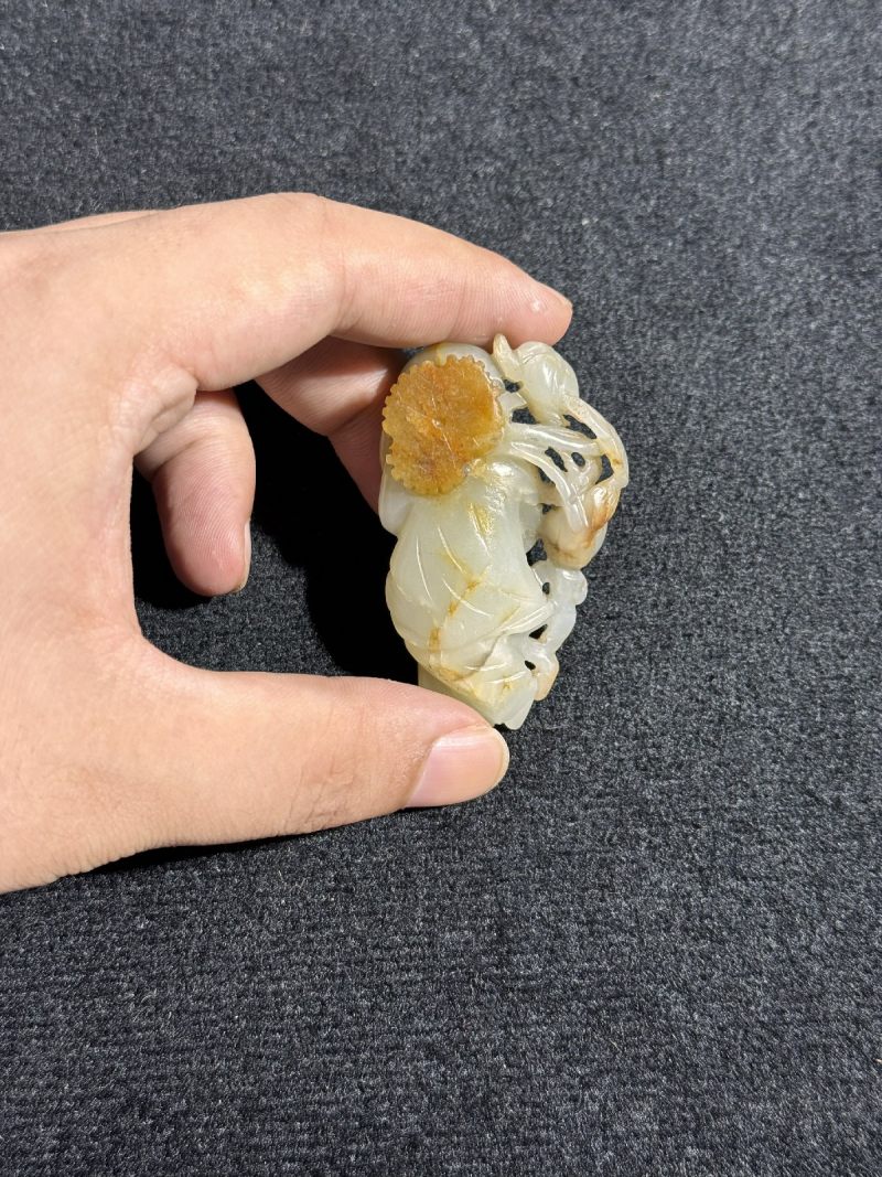 明 白玉持莲童子 - 图3