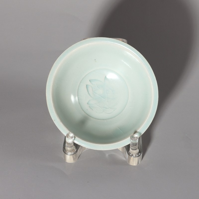 明代 龙泉窑粉青釉印花洗一对 - 图3