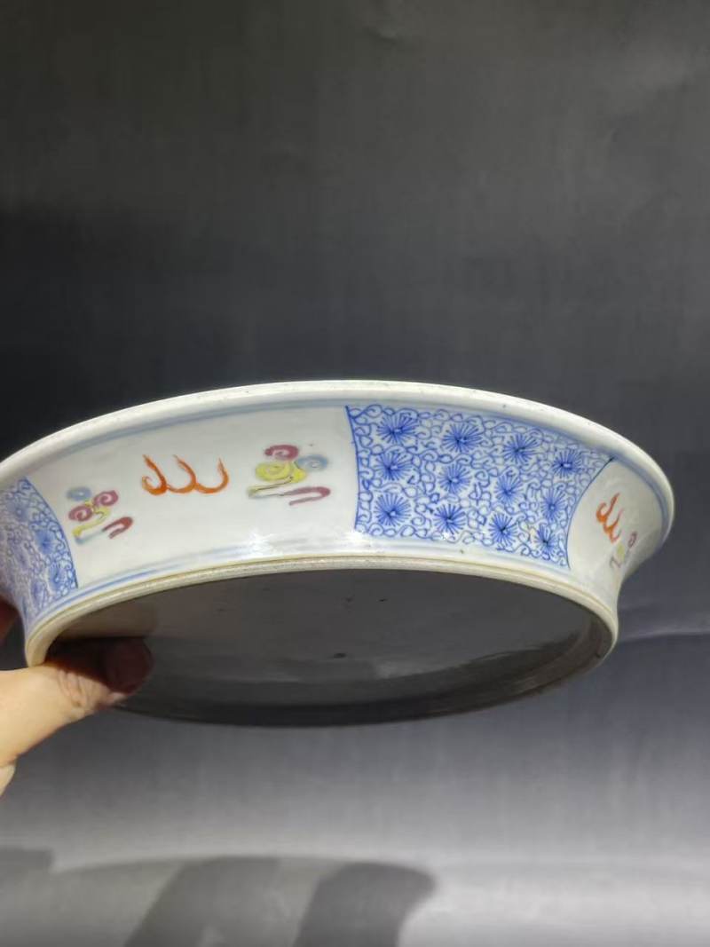 清青花粉彩托盘 - 图4