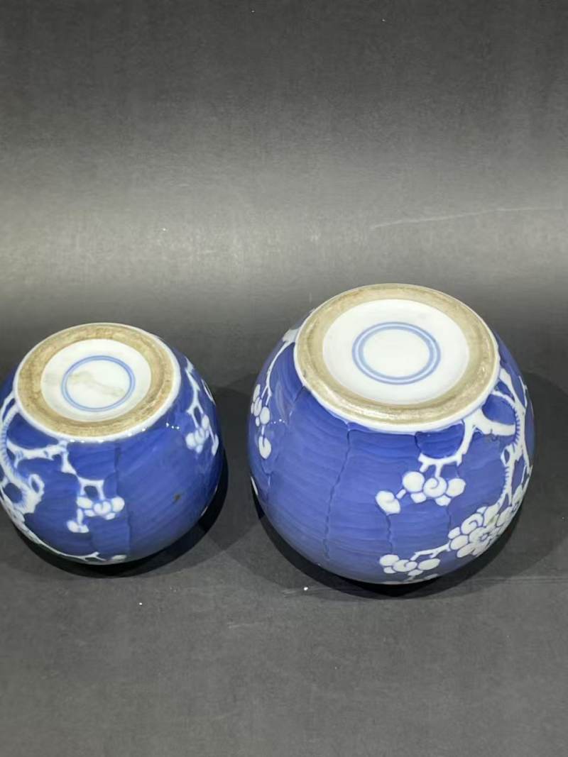 解放后青花冰梅纹罐2只 - 图6