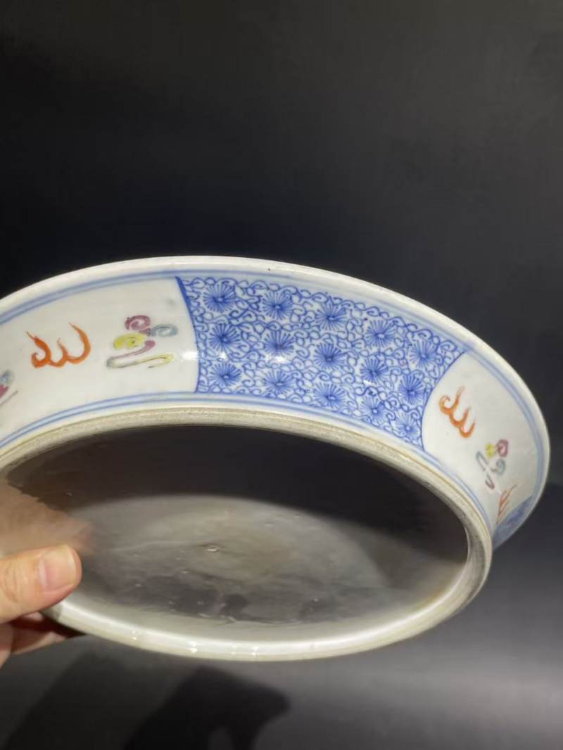 清青花粉彩托盘 - 图6