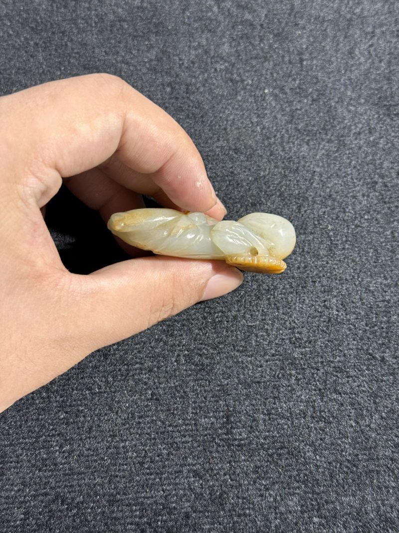 明 白玉持莲童子 - 图5
