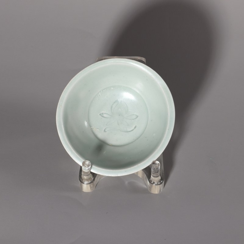 明代 龙泉窑粉青釉印花洗一对 - 图4