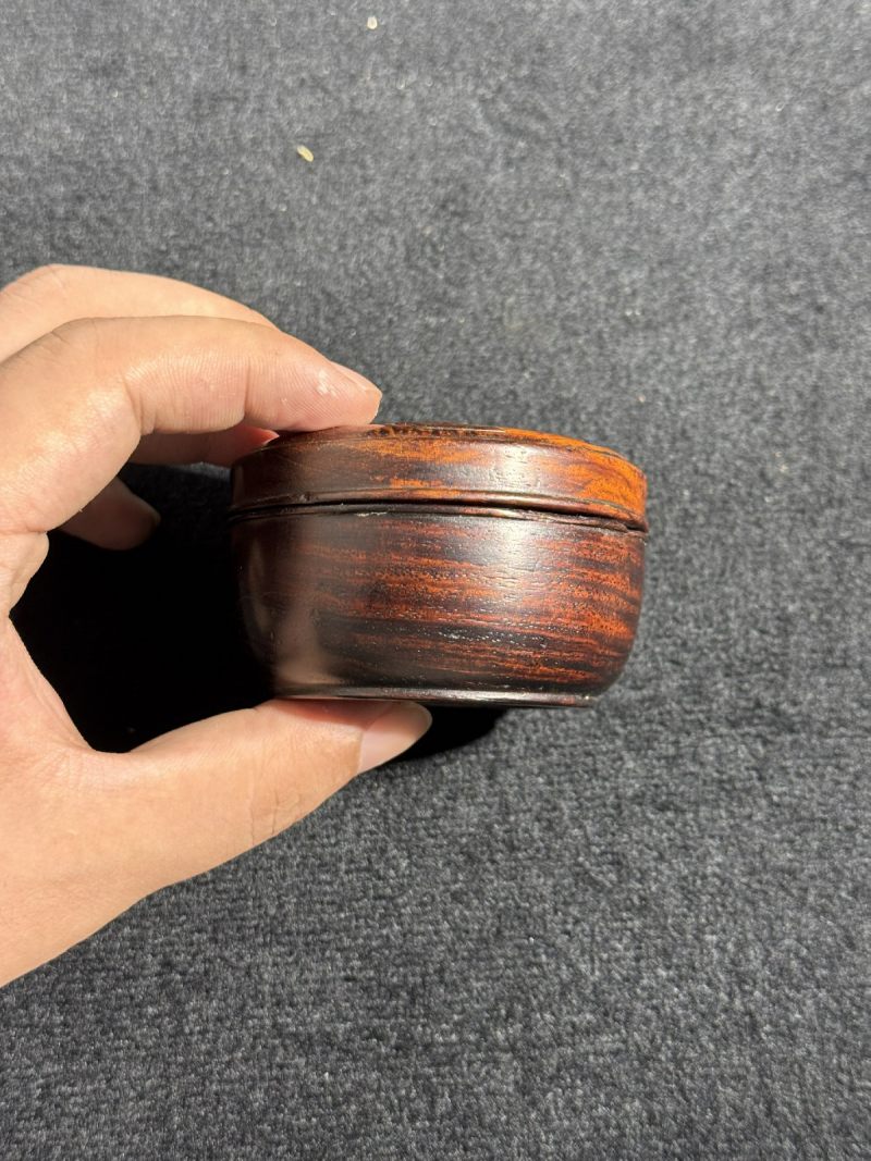 清 黄花梨嵌百宝花卉香盒 - 图4