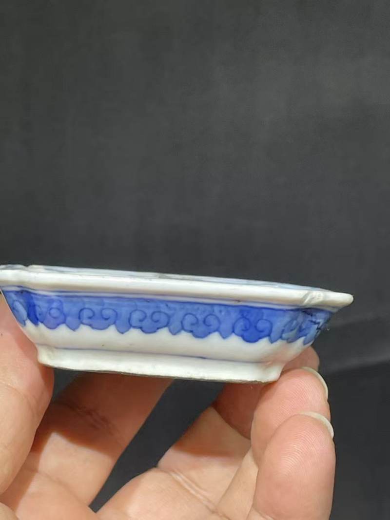 清青花花卉纹隔洗 - 图4
