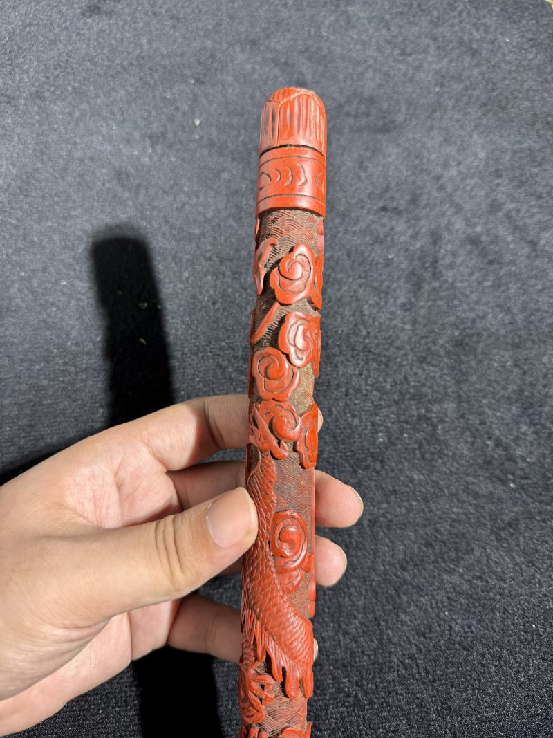 清 剔红云龙纹香筒 - 图10