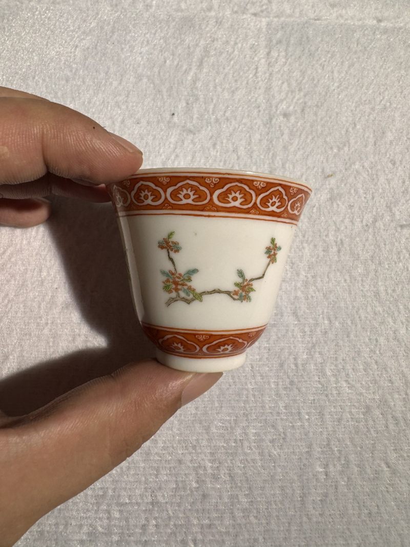 清宣统 粉彩折枝桂花杯 （一对） - 图4
