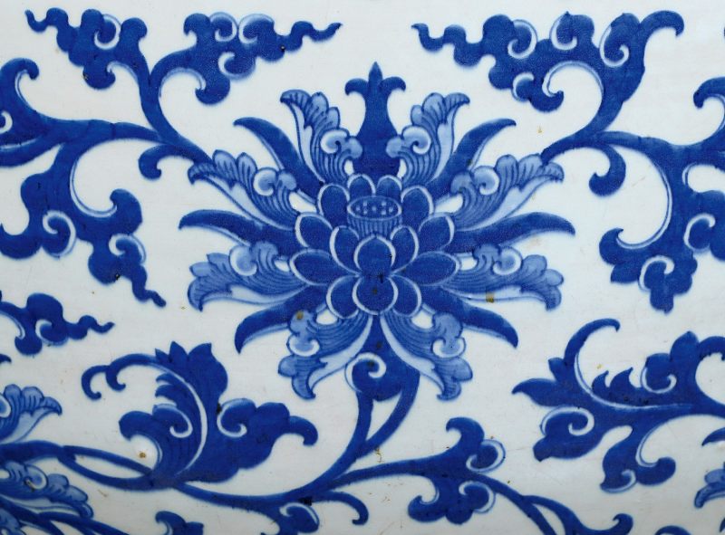 清中期 青花缠枝莲纹大缸 - 图2