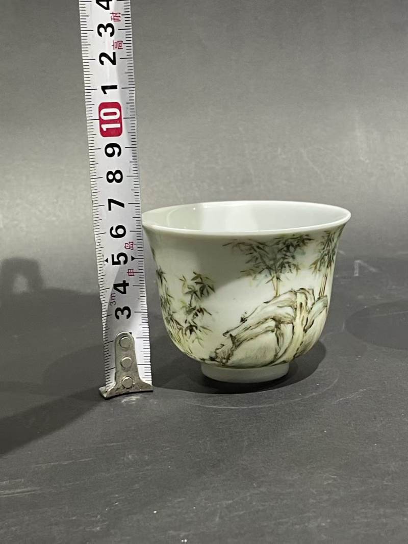 浅绛彩竹石纹杯2只 - 图17