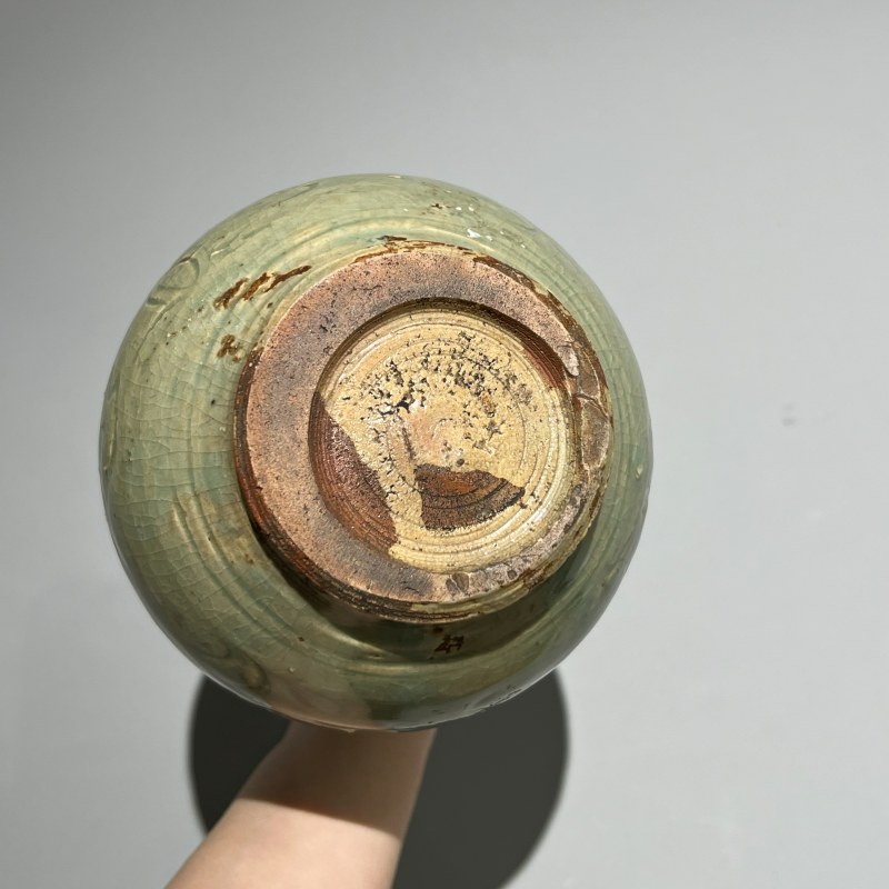 明代 龙泉窑青釉刻花葫芦瓶 - 图8
