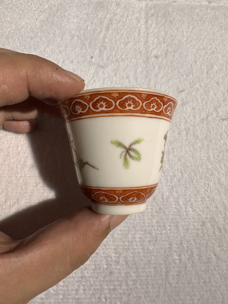 清宣统 粉彩折枝桂花杯 （一对） - 图5