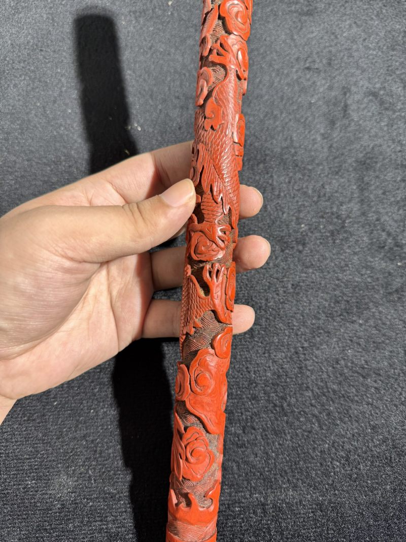 清 剔红云龙纹香筒 - 图12