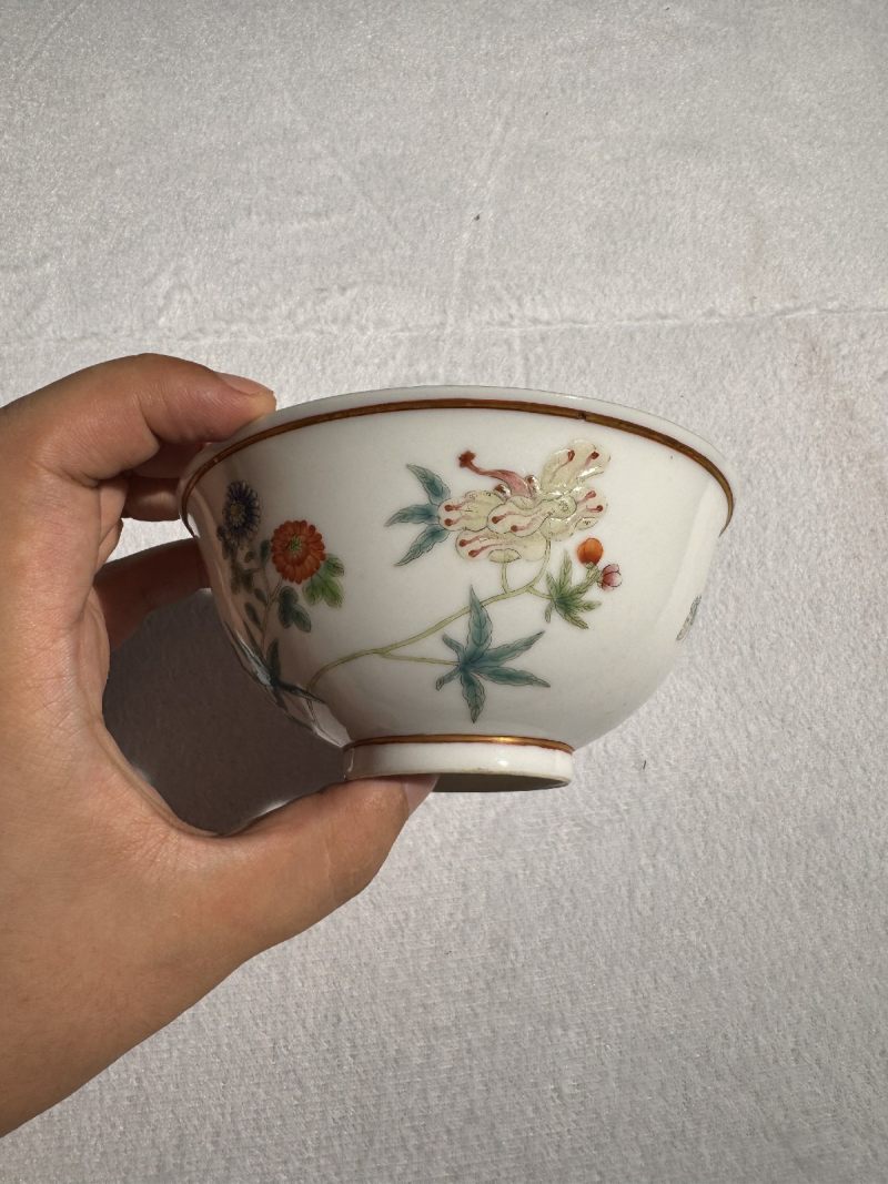 清光绪 粉彩花卉纹小碗 - 图7