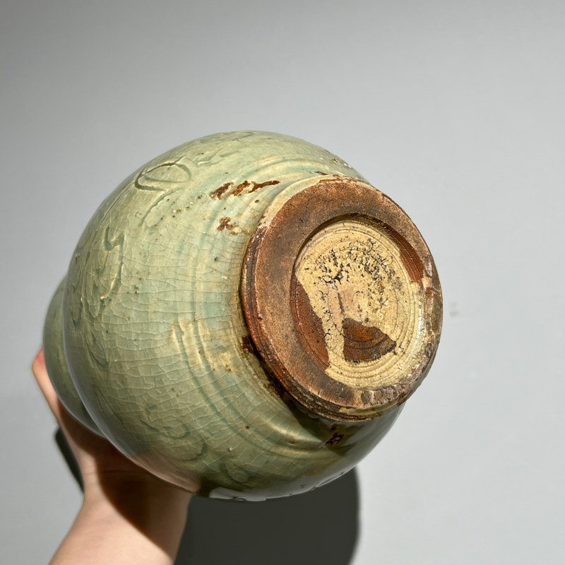 明代 龙泉窑青釉刻花葫芦瓶 - 图9