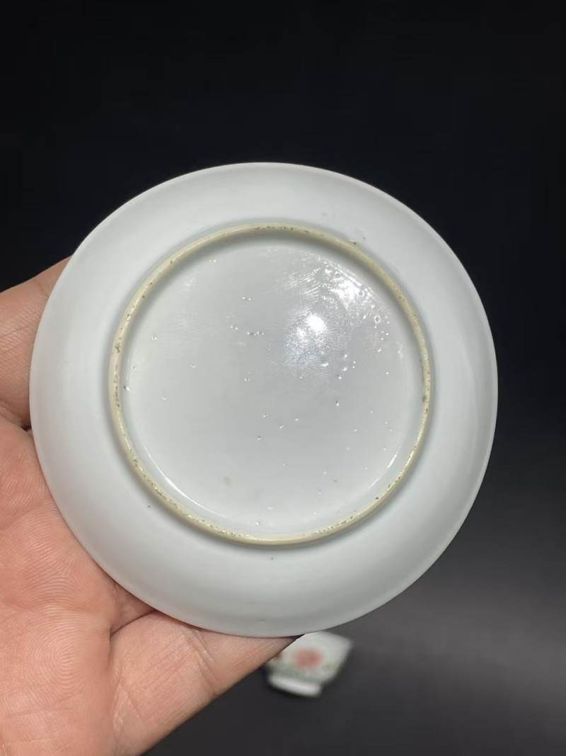 清雍正粉彩花卉纹杯碟一套 - 图4