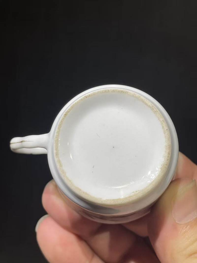 解放后粉彩梅竹双青纹把杯 - 图9