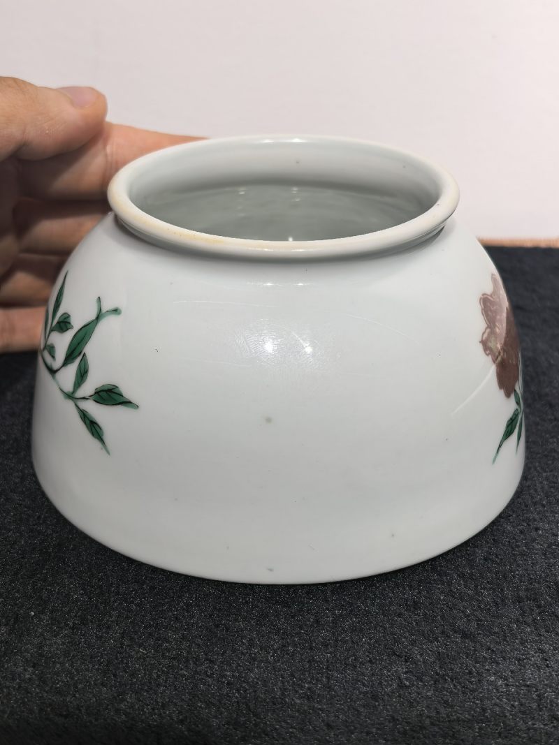 清康熙 臧窑五彩釉里红折枝花马蹄尊 - 图23