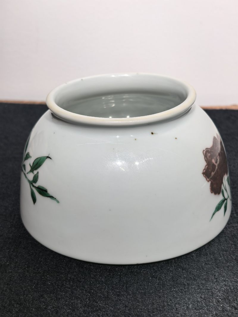 清康熙 臧窑五彩釉里红折枝花马蹄尊 - 图26