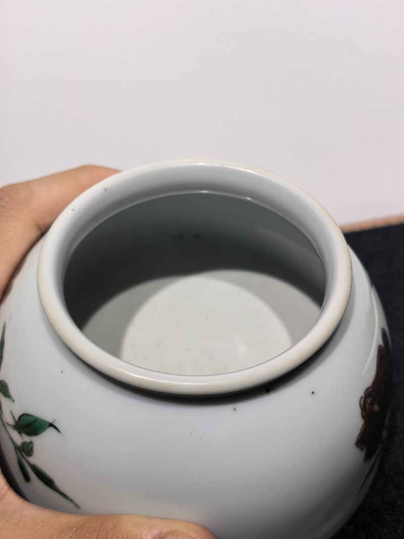 清康熙 臧窑五彩釉里红折枝花马蹄尊 - 图27