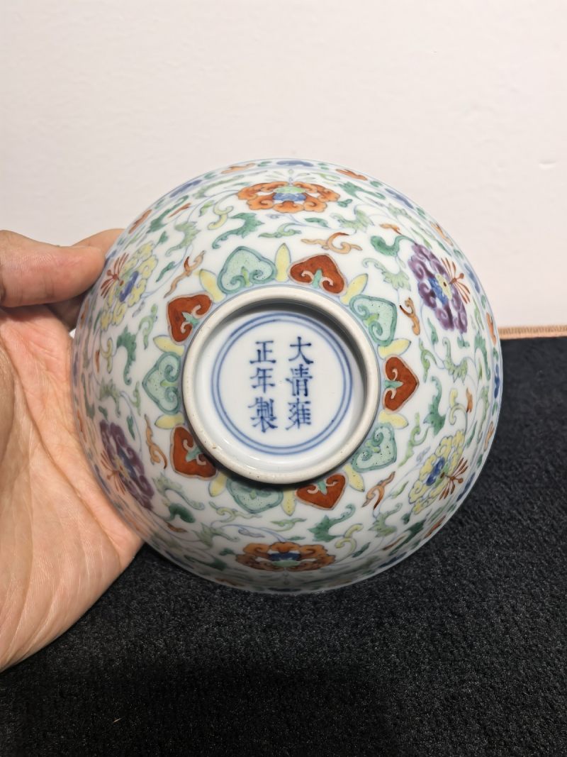 清雍正 斗彩西洋花卉纹碗 - 图10