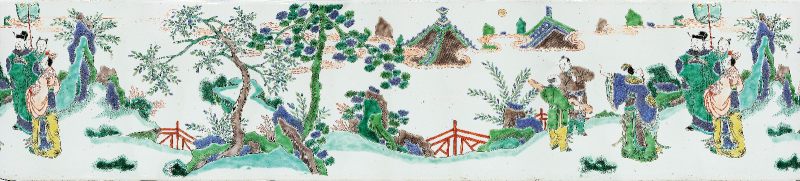 清康熙 五彩指日高升图笔筒 - 图2