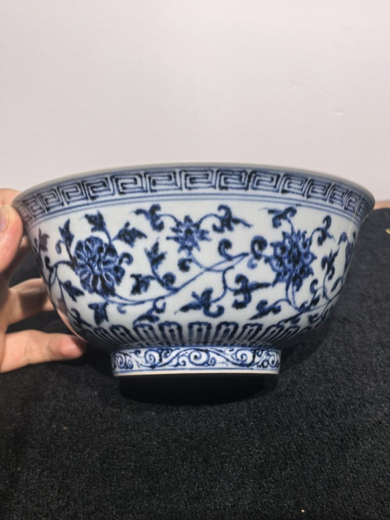 明永乐 内外青花缠枝莲纹撇口碗 - 图9
