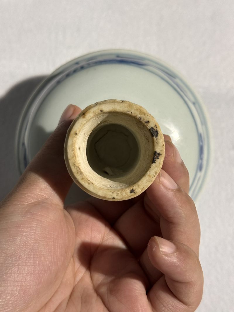 元 青花内堆塑龙纹外凤纹高足杯 - 图22