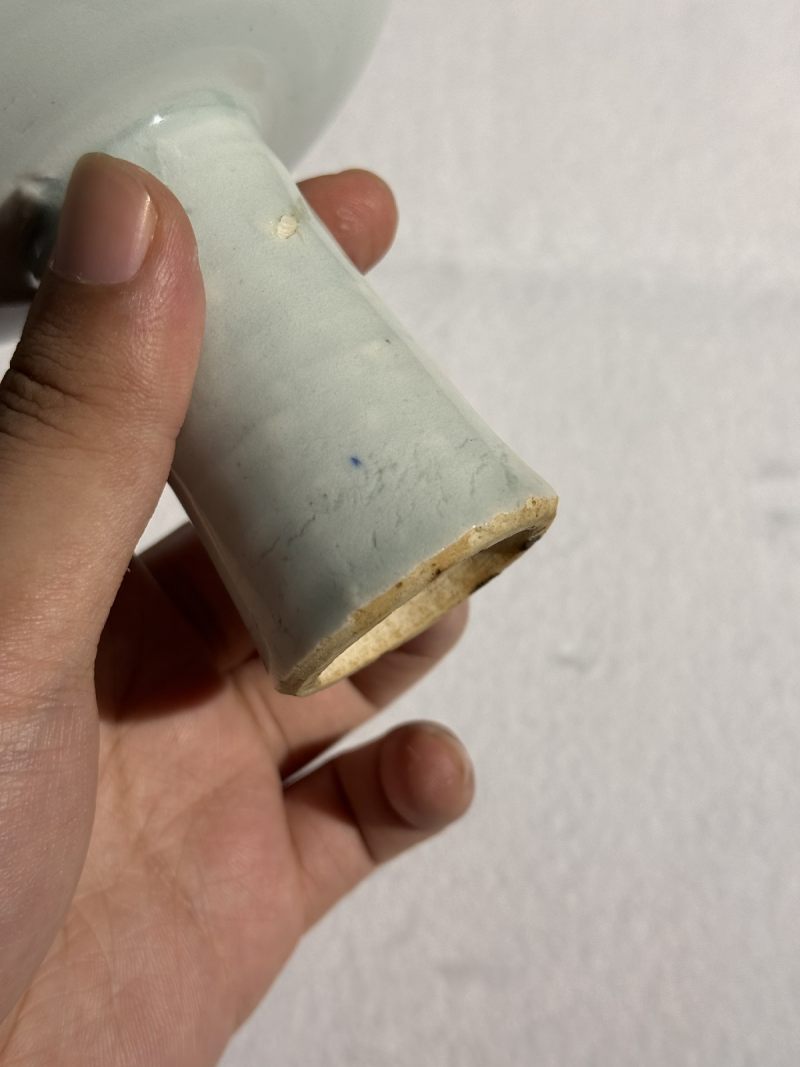 元 青花内堆塑龙纹外凤纹高足杯 - 图23