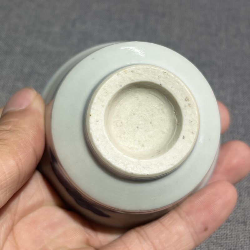 清早期五彩花卉杯一组八只 - 图20