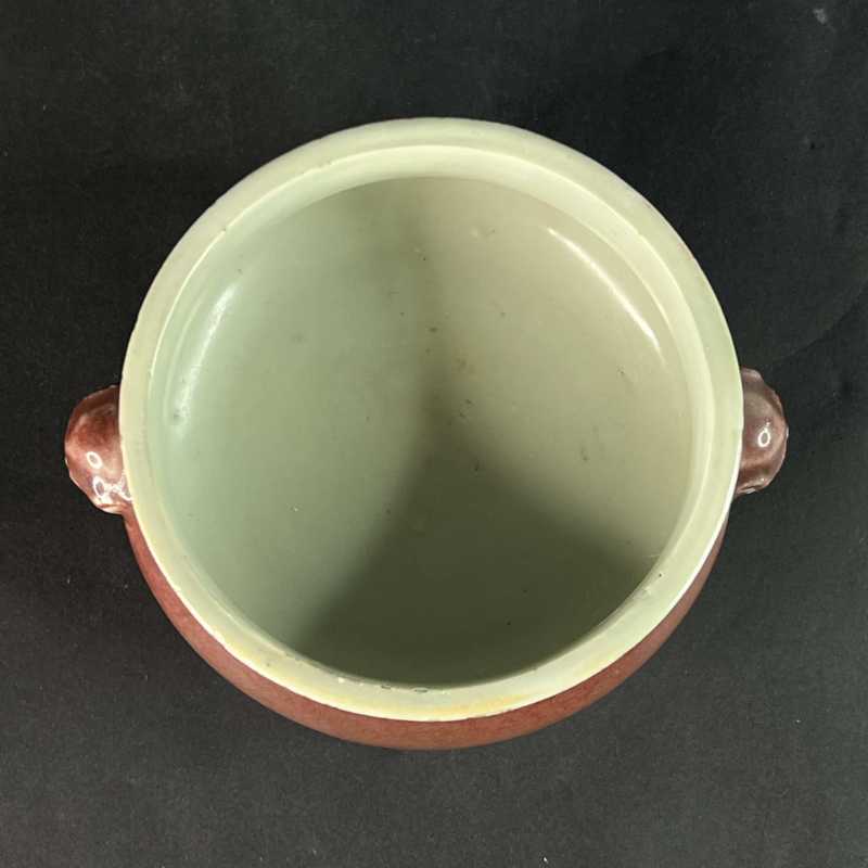 清康熙 红釉兽耳炉 - 图5