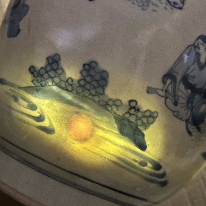 明崇祯青花人物纹莲子罐 - 图19
