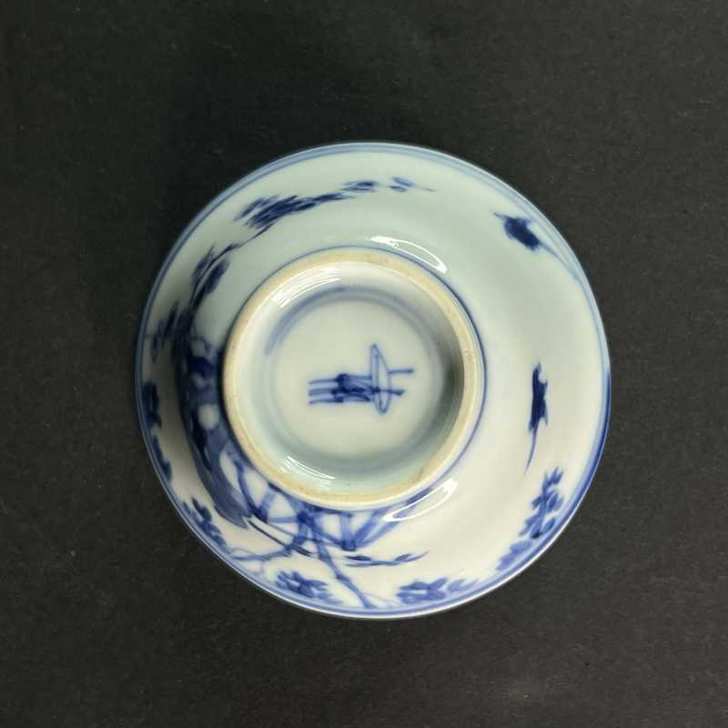 清康熙 青花花鸟纹杯 - 图6