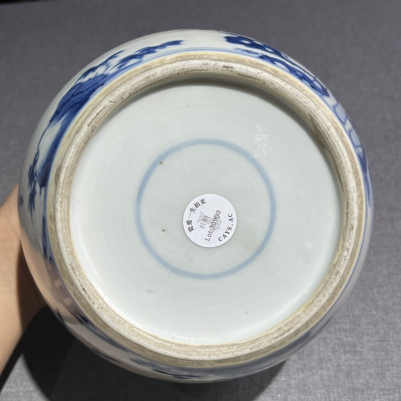 清康熙青花麒麟送子纹罐 - 图8