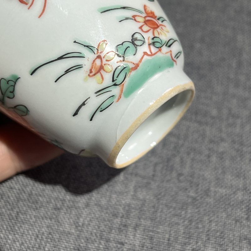 清早期五彩花卉杯一组八只 - 图30