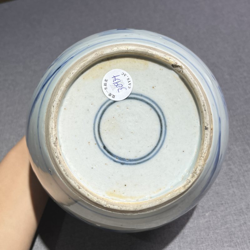 清早期青花山水风景纹罐 - 图8