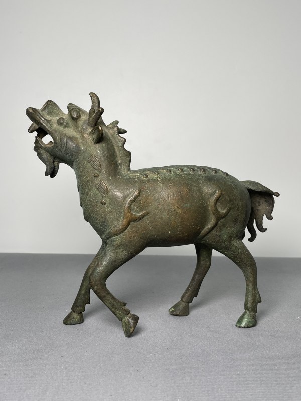 清 铜麒麟像 - 图4