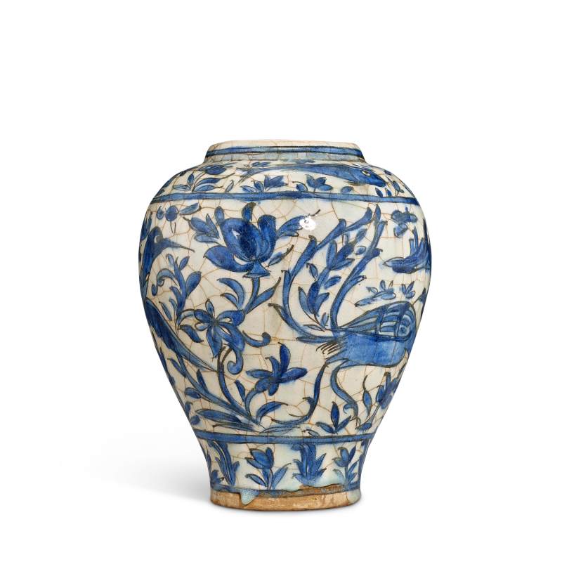 A cobalt blue-painted pottery vase | 青花游禽圖瓶 - 图2