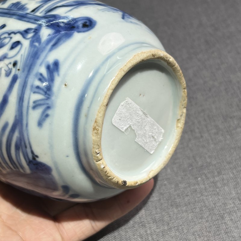 明万历青花人物盖罐一对 - 图25