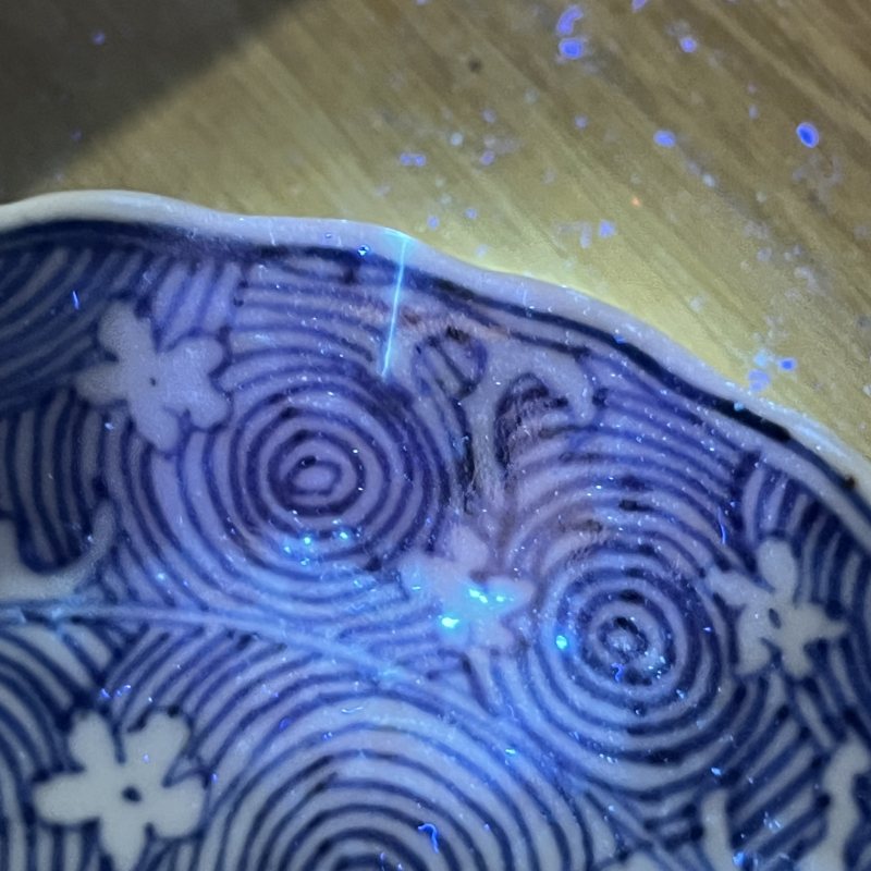 清康熙青花落花流水纹盘 - 图11