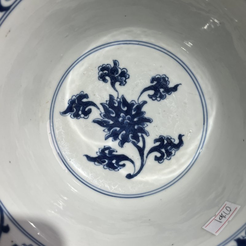 清康熙青花花卉纹撇口碗 - 图8