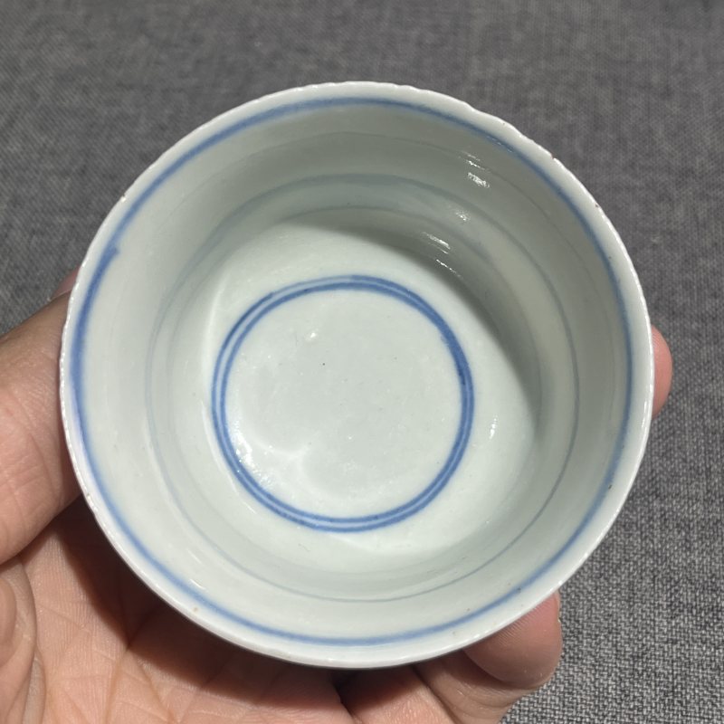 清早期五彩花卉杯一组八只 - 图10
