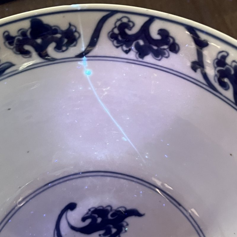 清康熙青花花卉纹撇口碗 - 图13