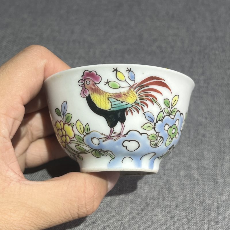 清雍正粉彩花鸟杯一对 - 图9