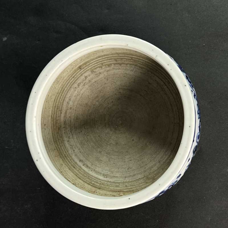 清雍正 青花花卉纹炉 - 图4